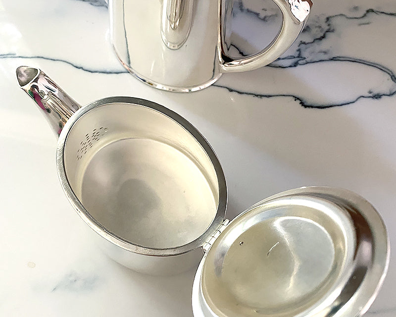 Hôtel Silver Vintage Tea & Coffee Pot - Half Moon Finial