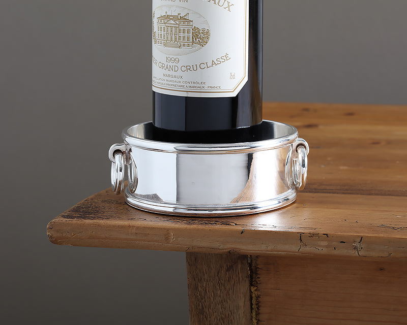 Hôtel Silver Private Label Bottle Coaster with Ring Handles