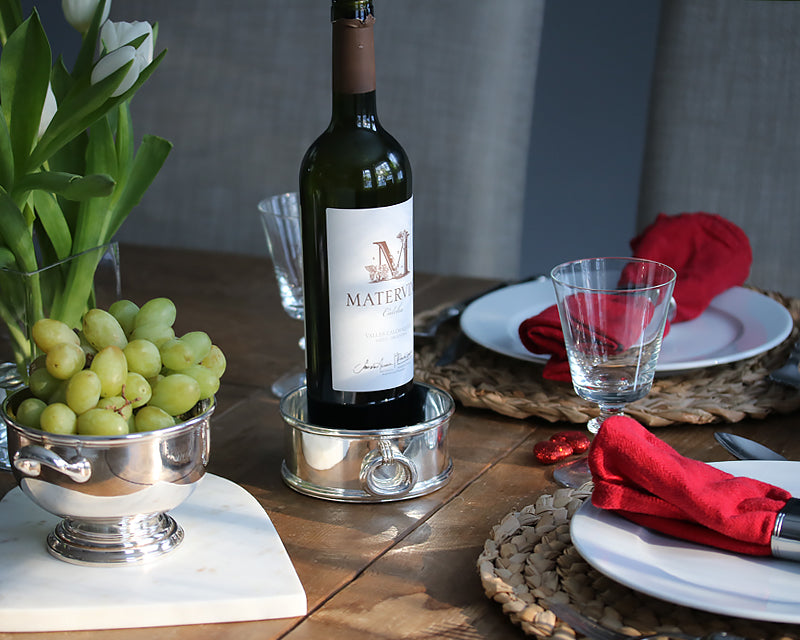 Hôtel Silver Private Label Bottle Coaster with Ring Handles