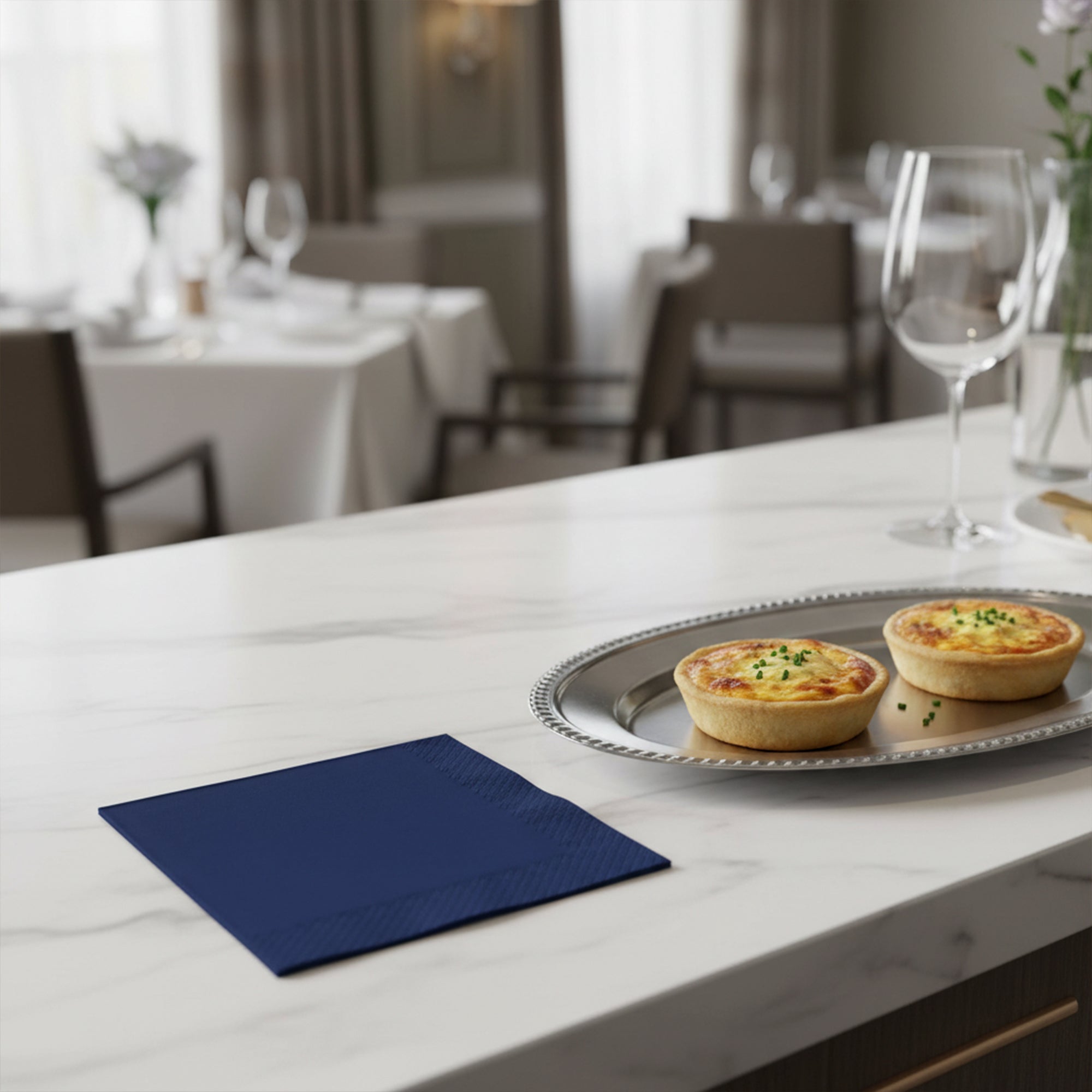 Navy Blue Paper Beverage/Cocktail Napkins
