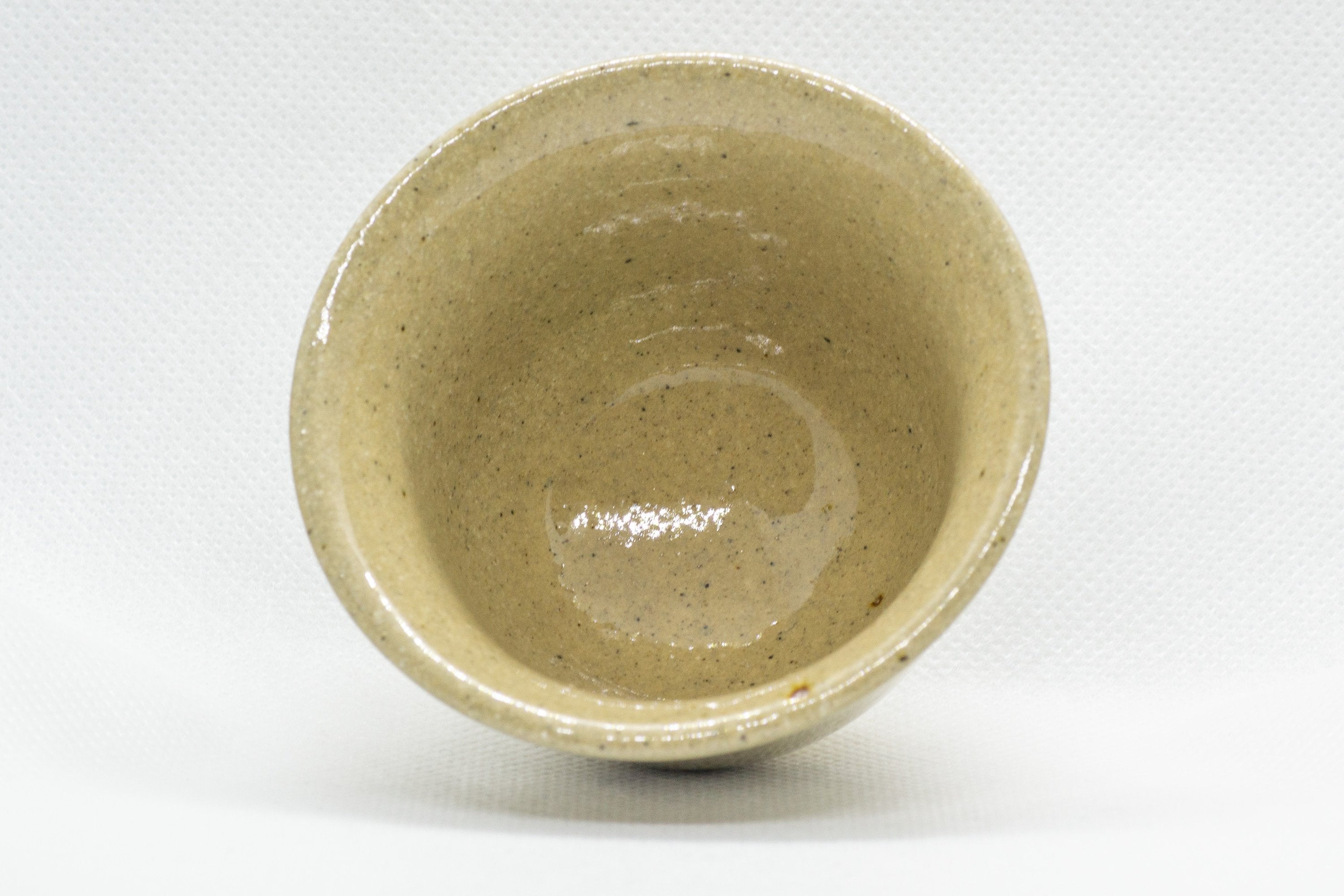 Japanese Teacups - Set of 3 Beige Floral Yunomi - 55ml