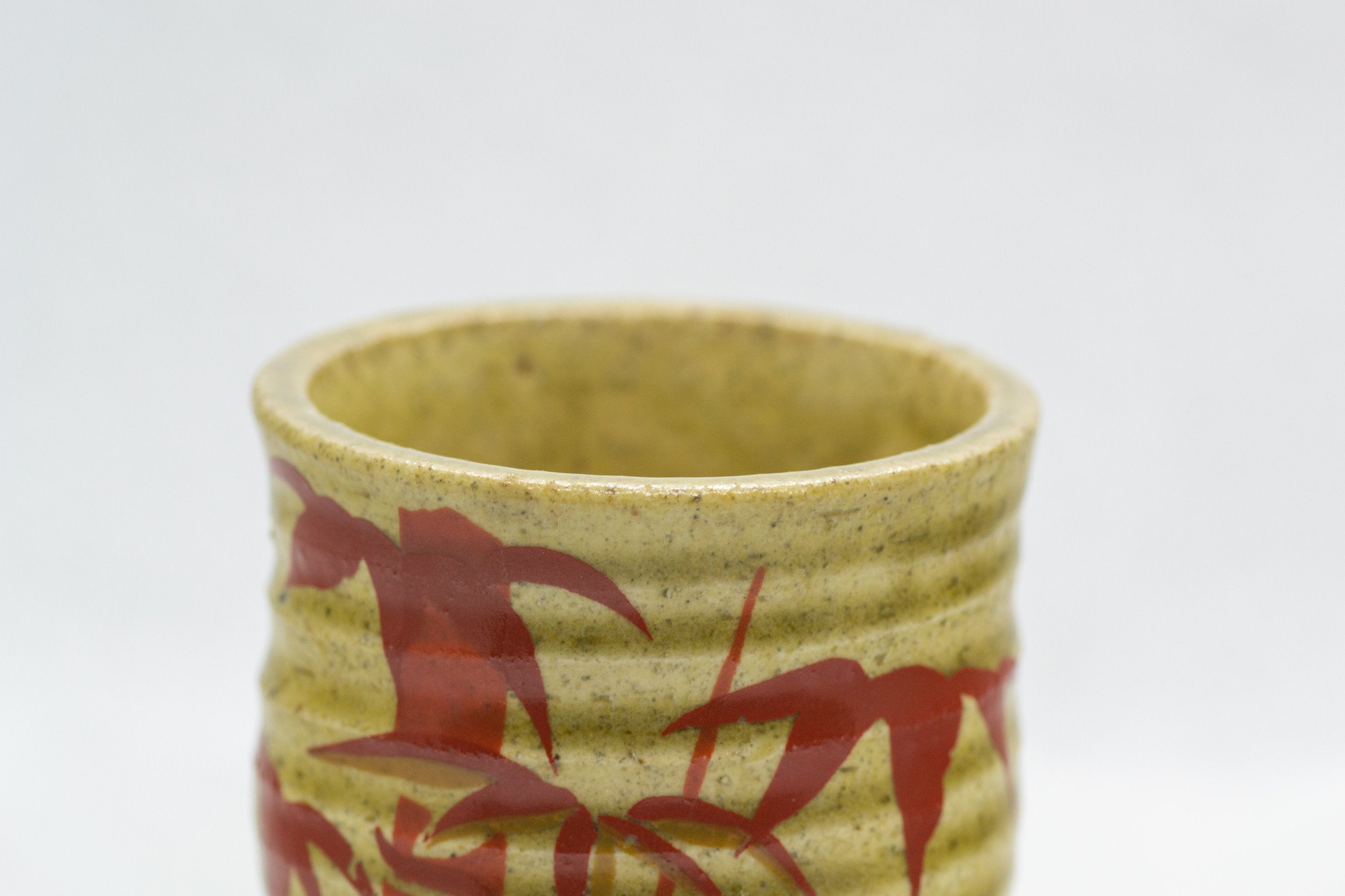 Japanese Teacup - Beige Bamboo Guinomi Ochoko - 45ml