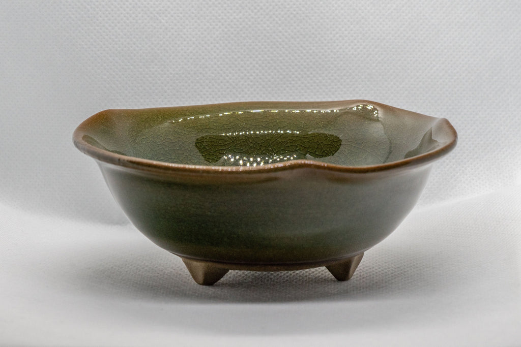 Japanese Matcha Bowl - Small Ash Glazed Chawan with 3 Feet - 175ml