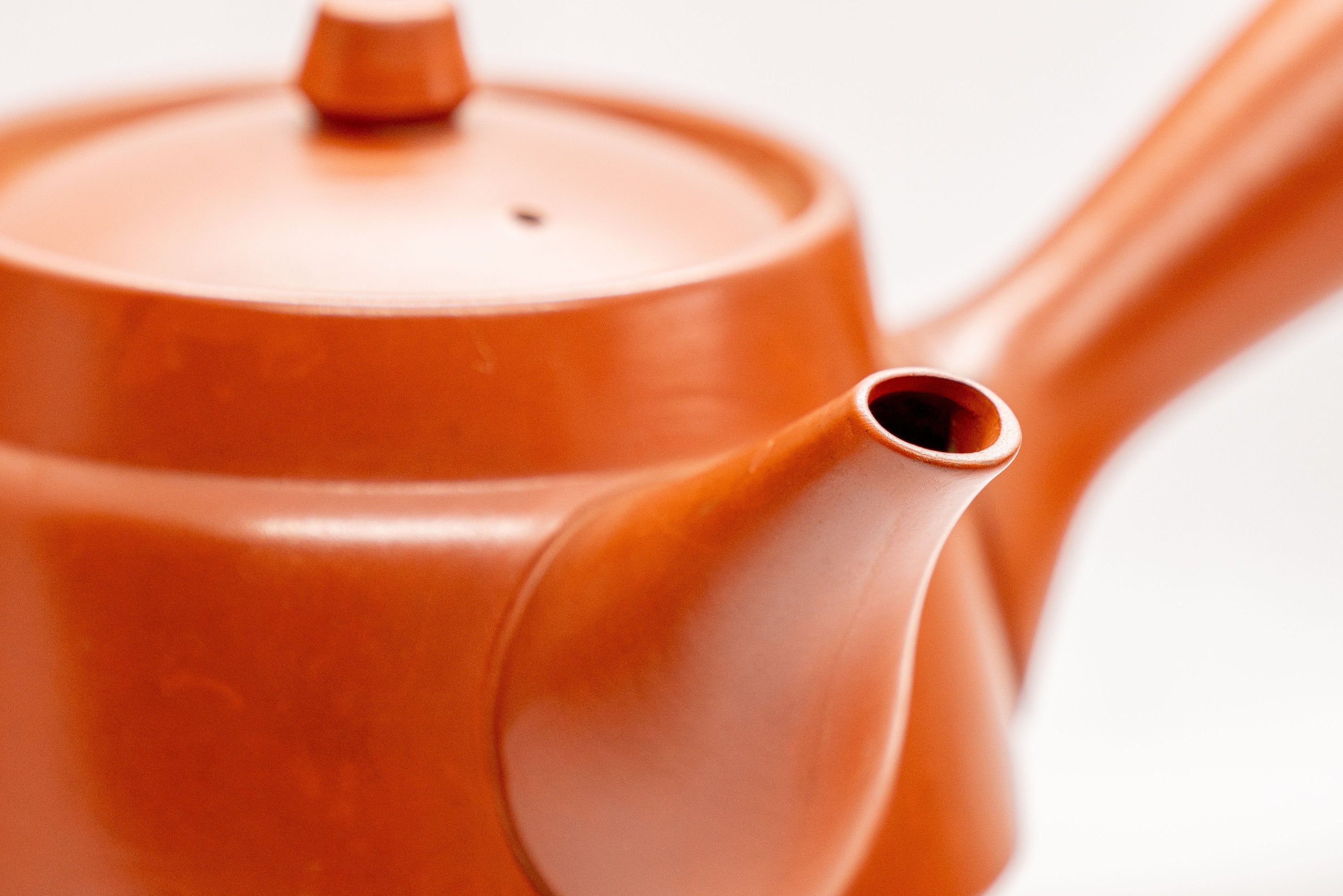 Japanese Tea Set - Red Shudei Tokoname-yaki Debeso Kyusu with 5 Teacups
