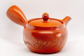 Japanese Kyusu - Floral Engraved Red Shudei Tokoname-yaki Ceramic Teapot - 300ml