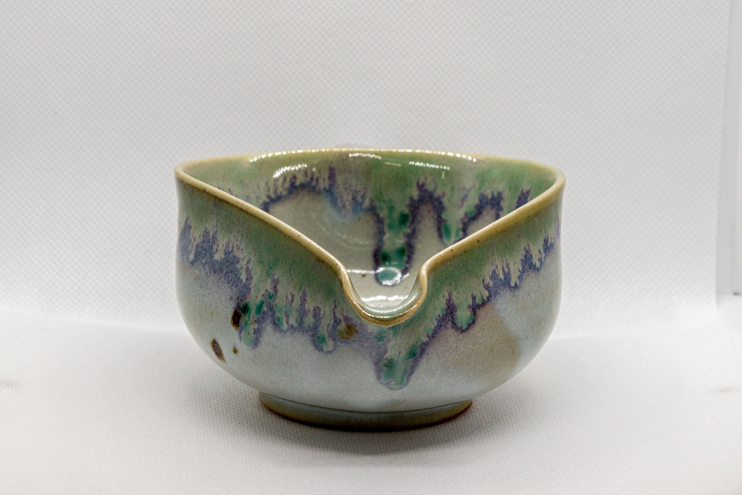 Japanese Yuzamashi - Green/Purple Glazed Water Cooler -  220ml