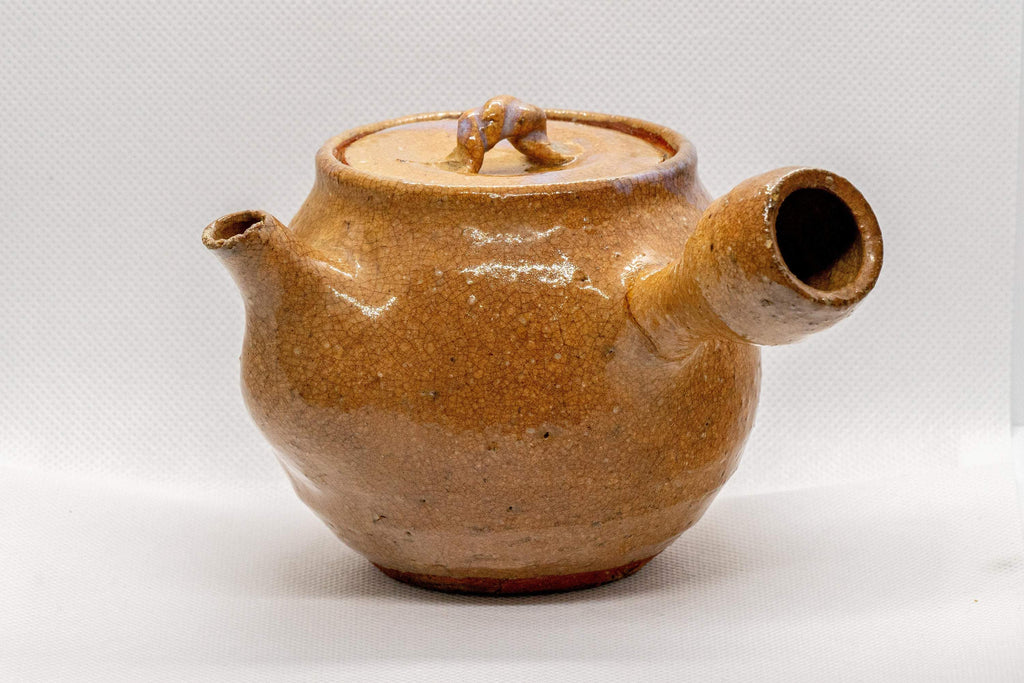 Japanese Kyusu - Maru-gata Hagi-yaki Do-ake Teapot - 350ml