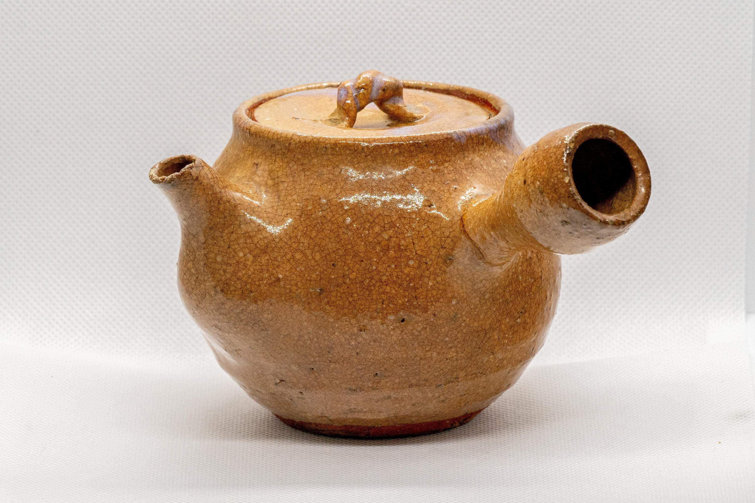 Japanese Kyusu - Maru-gata Hagi-yaki Do-ake Teapot - 350ml