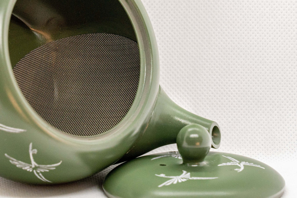 Japanese Kyusu - 档陽 Mishima Inlay Green Tokoname-yaki Teapot - 290ml