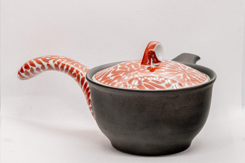 Japanese Kyusu - Floral Arita-yaki Basket-Infuser Teapot - 260ml
