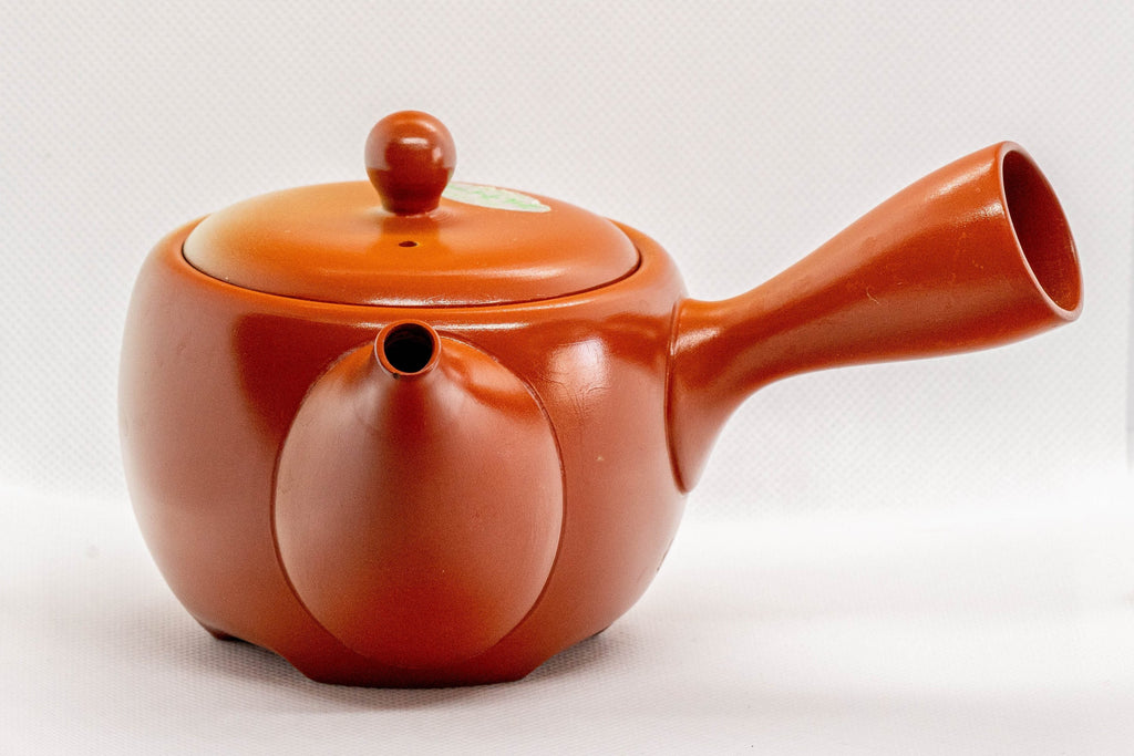 Japanese Kyusu - Floral Red Shudei Tokoname-yaki Ceramic Teapot - 350ml
