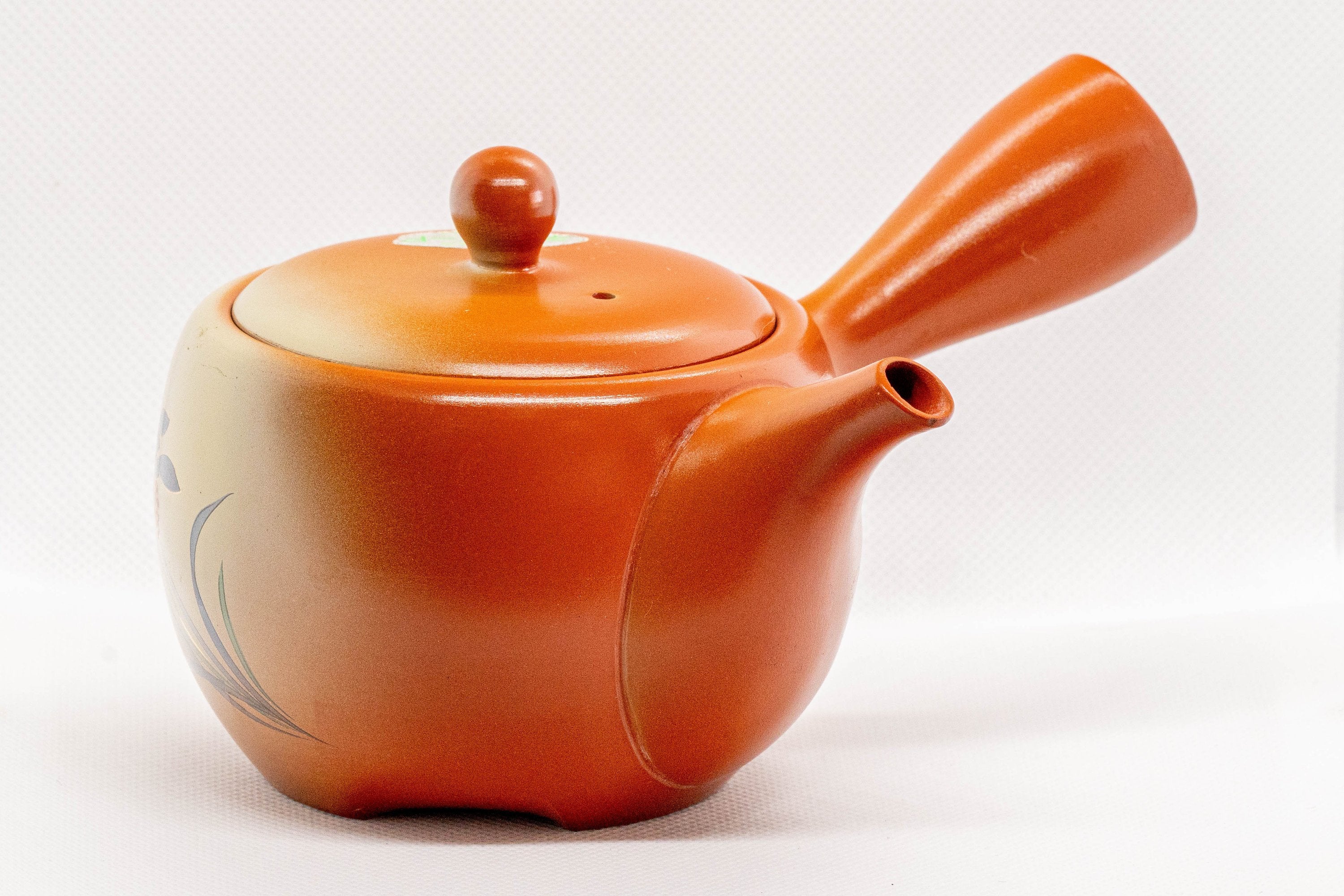 Japanese Kyusu - Floral Red Shudei Tokoname-yaki Ceramic Teapot - 350ml