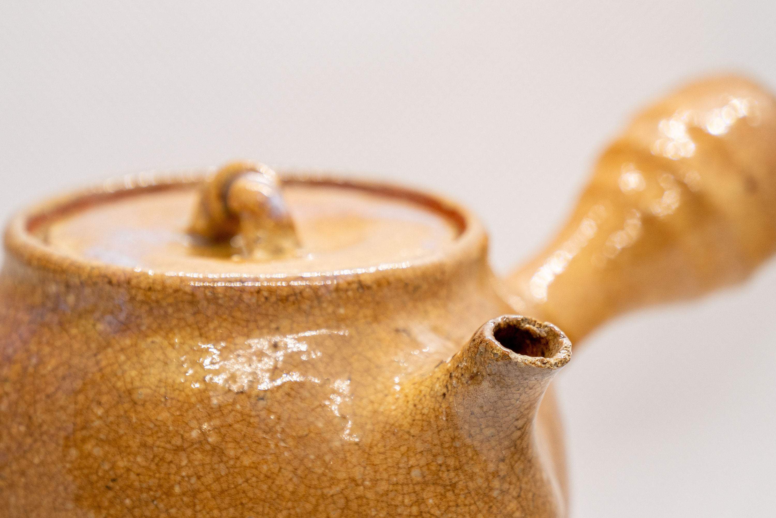 Japanese Kyusu - Maru-gata Hagi-yaki Do-ake Teapot - 350ml