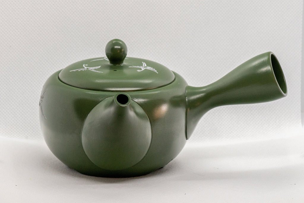 Japanese Kyusu - 档陽 Mishima Inlay Green Tokoname-yaki Teapot - 290ml