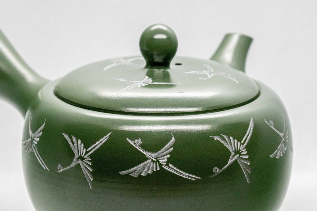 Japanese Kyusu - 档陽 Mishima Inlay Green Tokoname-yaki Teapot - 290ml