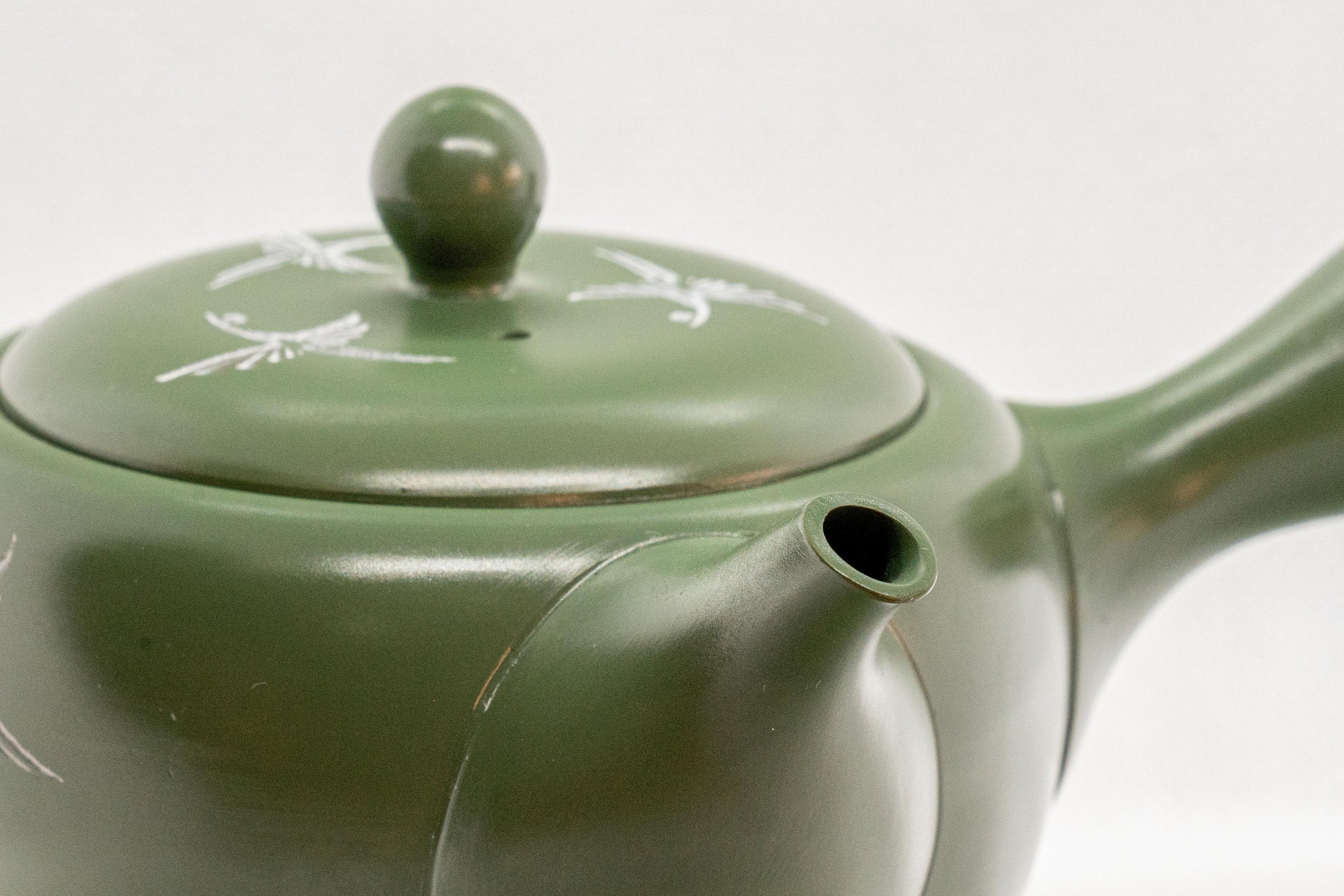 Japanese Kyusu - 档陽 Mishima Inlay Green Tokoname-yaki Teapot - 290ml