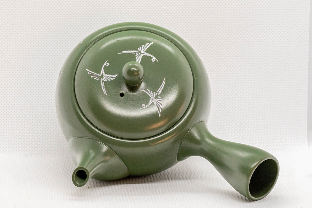 Japanese Kyusu - 档陽 Mishima Inlay Green Tokoname-yaki Teapot - 290ml