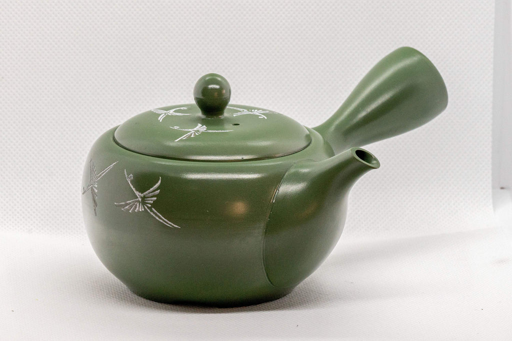 Japanese Kyusu - 档陽 Mishima Inlay Green Tokoname-yaki Teapot - 290ml
