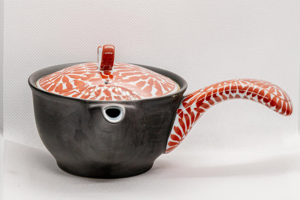 Japanese Kyusu - Floral Arita-yaki Basket-Infuser Teapot - 260ml