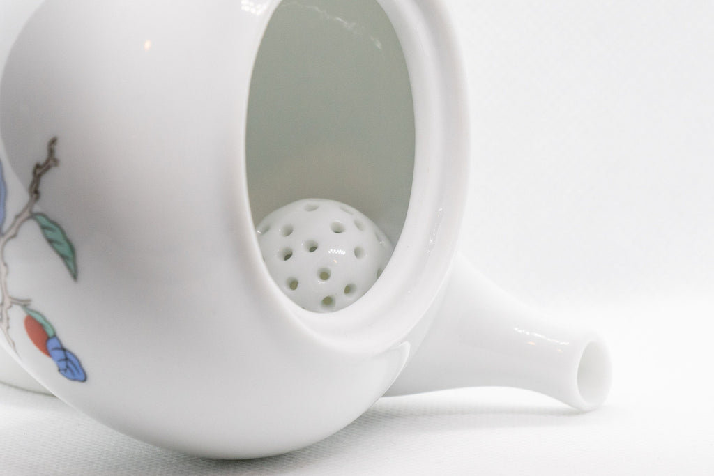 Japanese Kyusu - Persimmon Porcelain Arita-yaki Debeso Teapot - 315ml