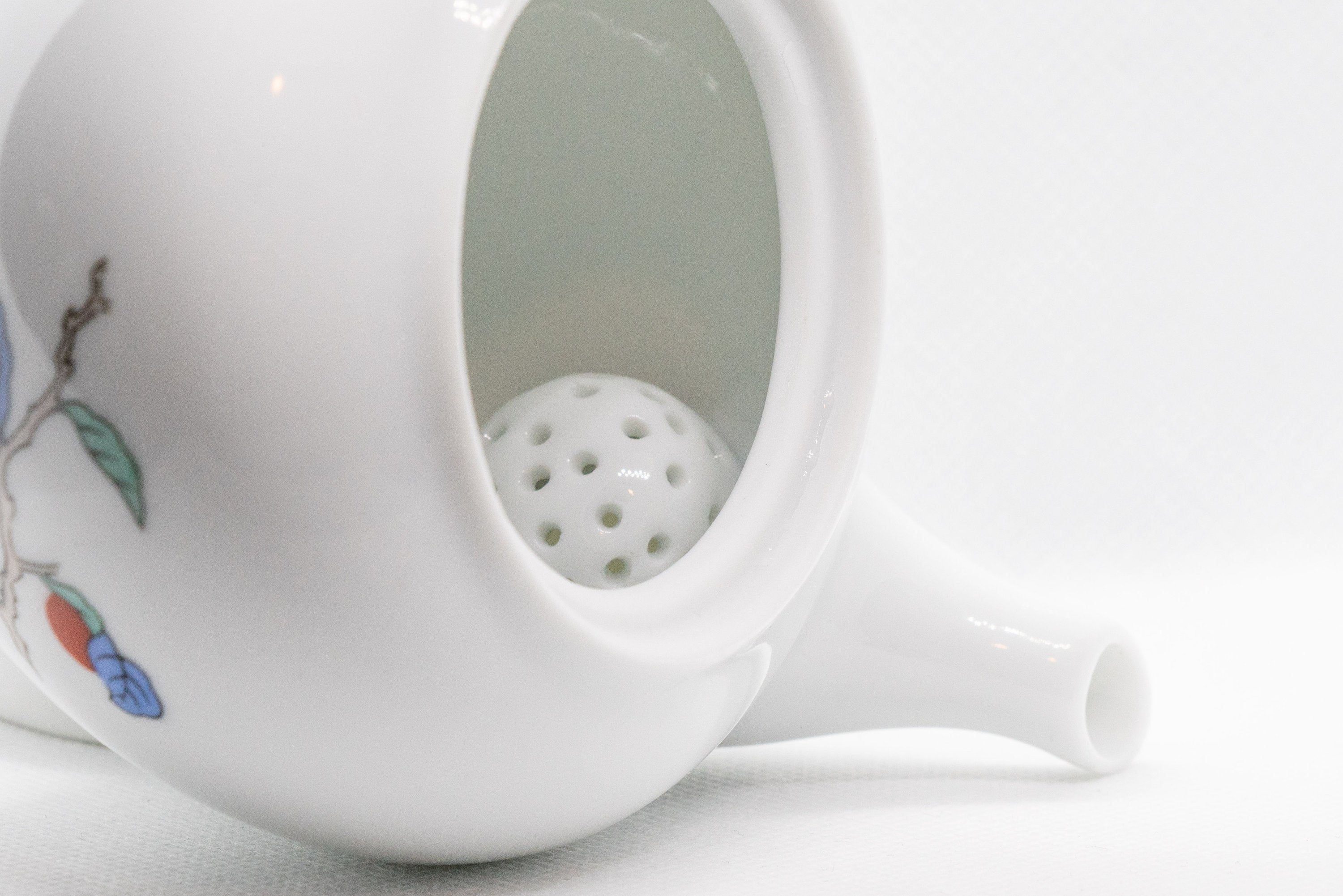 Japanese Kyusu - Persimmon Porcelain Arita-yaki Debeso Teapot - 315ml