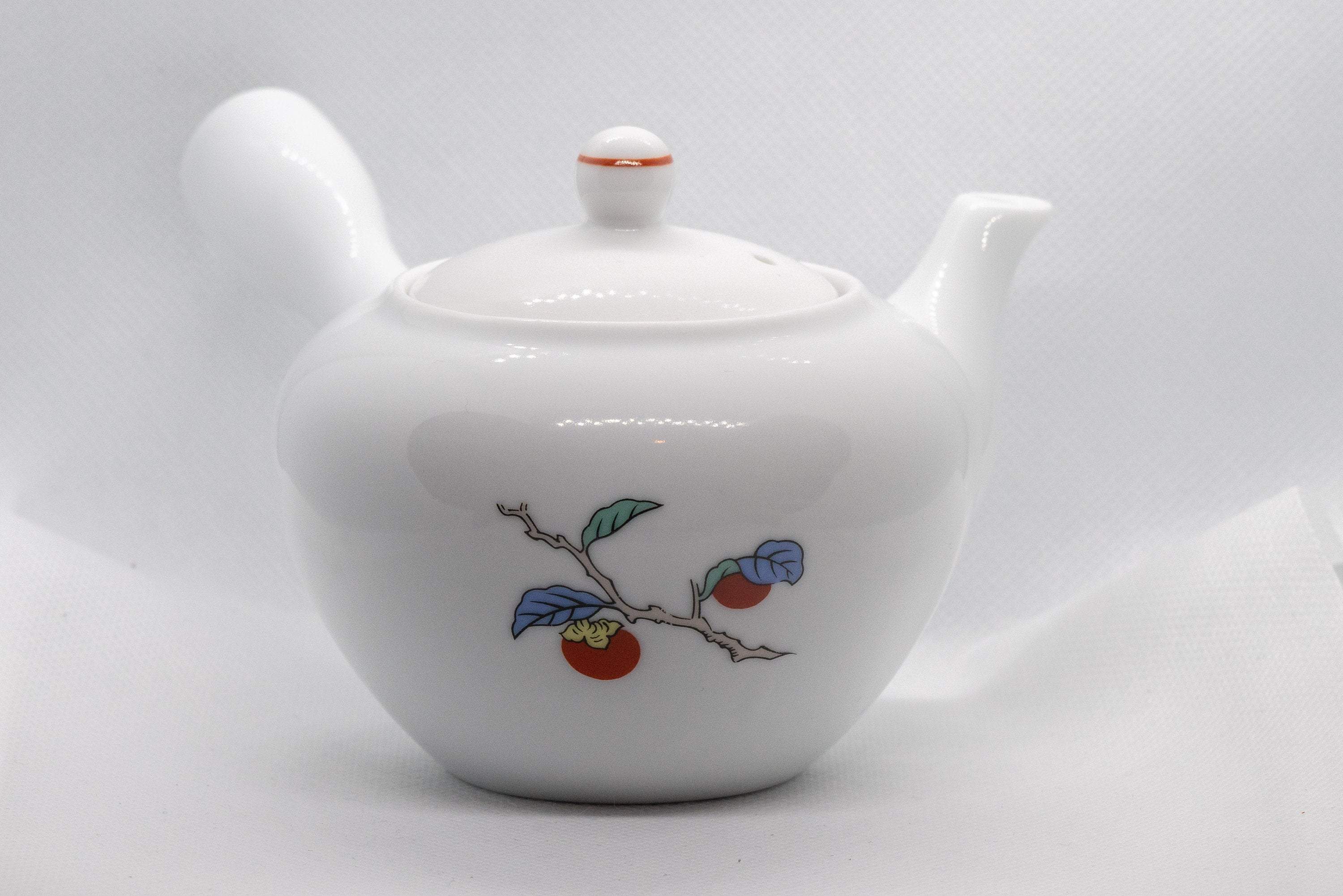 Japanese Kyusu - Persimmon Porcelain Arita-yaki Debeso Teapot - 315ml