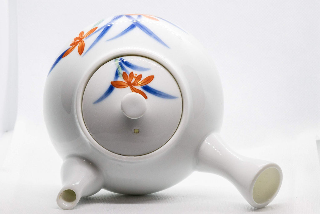 Japanese Kyusu - Large Floral Arita-yaki Ceramic Porcelain Debeso Teapot - 550ml