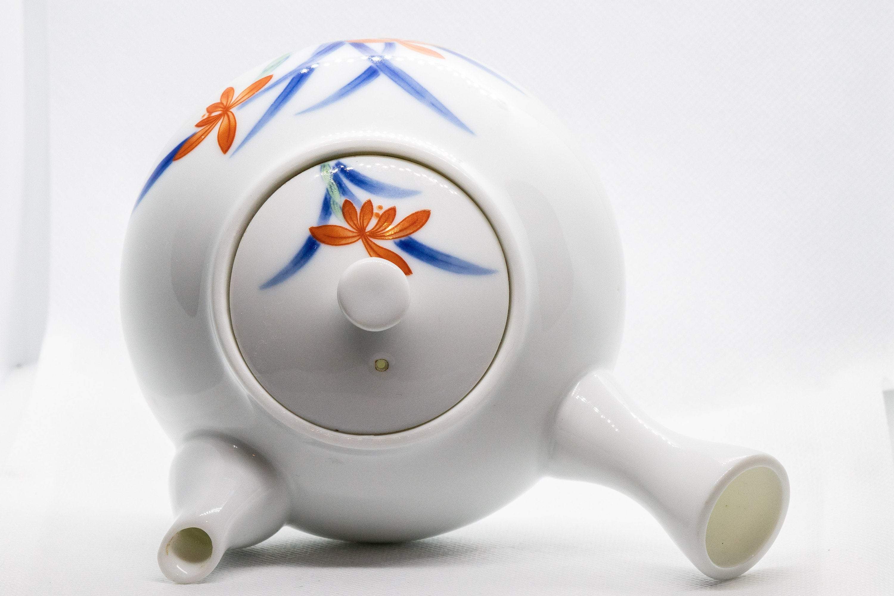 Japanese Kyusu - Large Floral Arita-yaki Ceramic Porcelain Debeso Teapot - 550ml