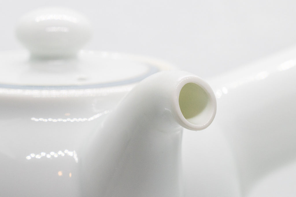 Japanese Kyusu - Porcelain Striped Debeso Teapot - 350ml