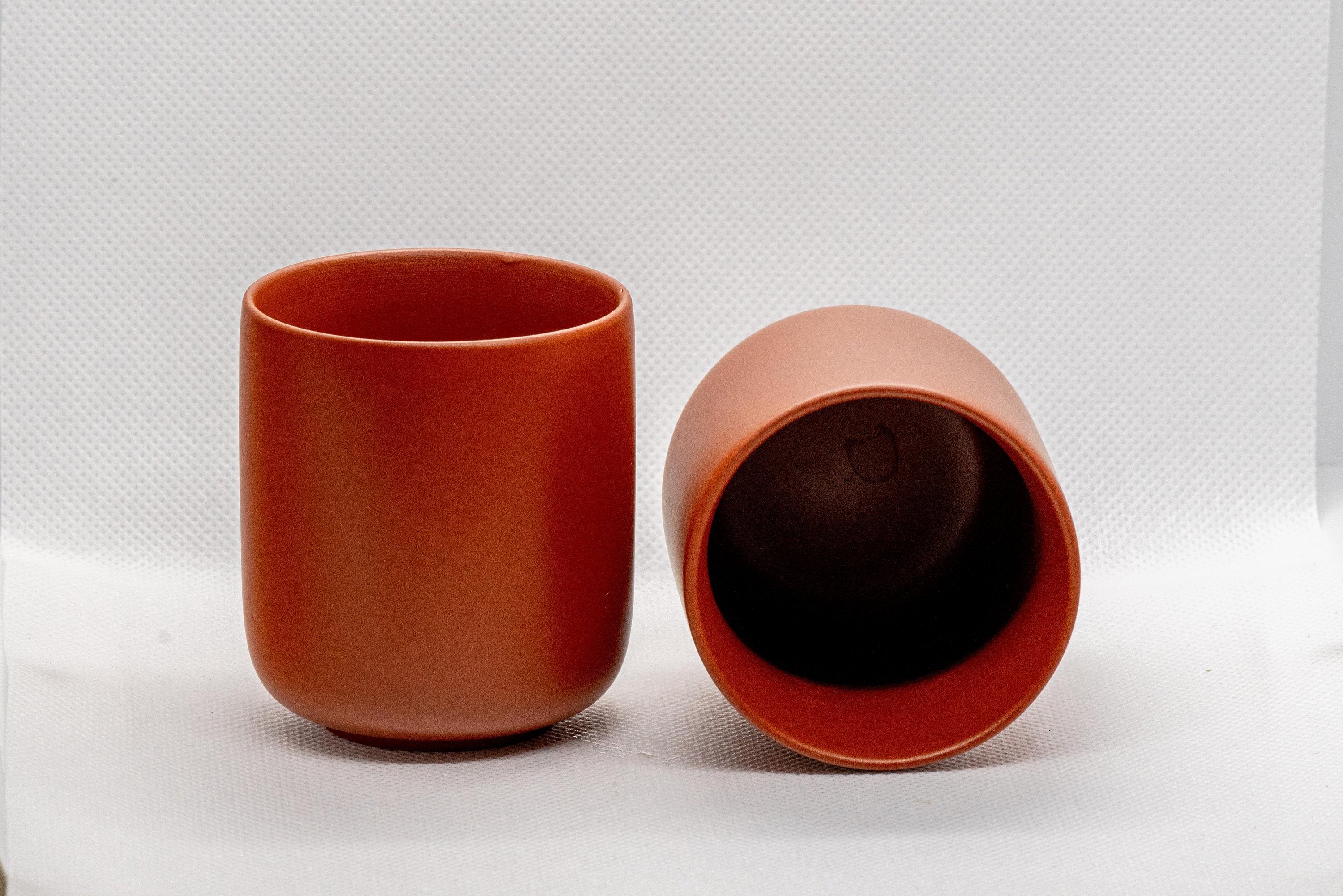Japanese Tea Set - Red Shudei Tokoname-yaki Debeso Kyusu with 5 Teacups