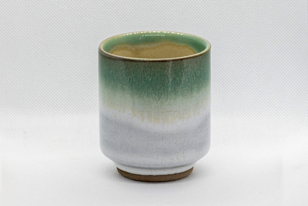 Japanese Teacup - Agano-yaki - Green Tsutsu-gata Yunomi - 180ml