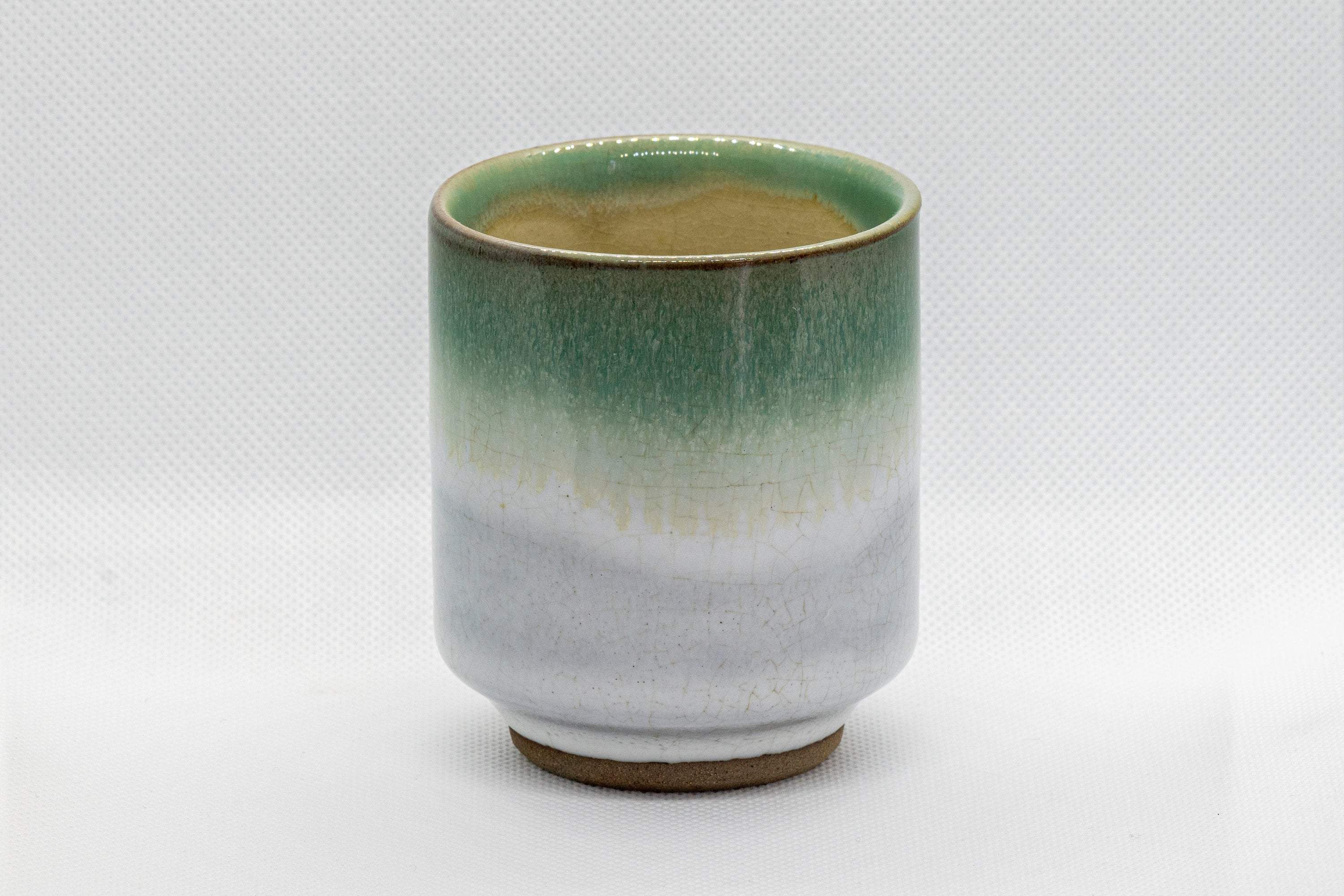 Japanese Teacup - Agano-yaki - Green Tsutsu-gata Yunomi - 180ml