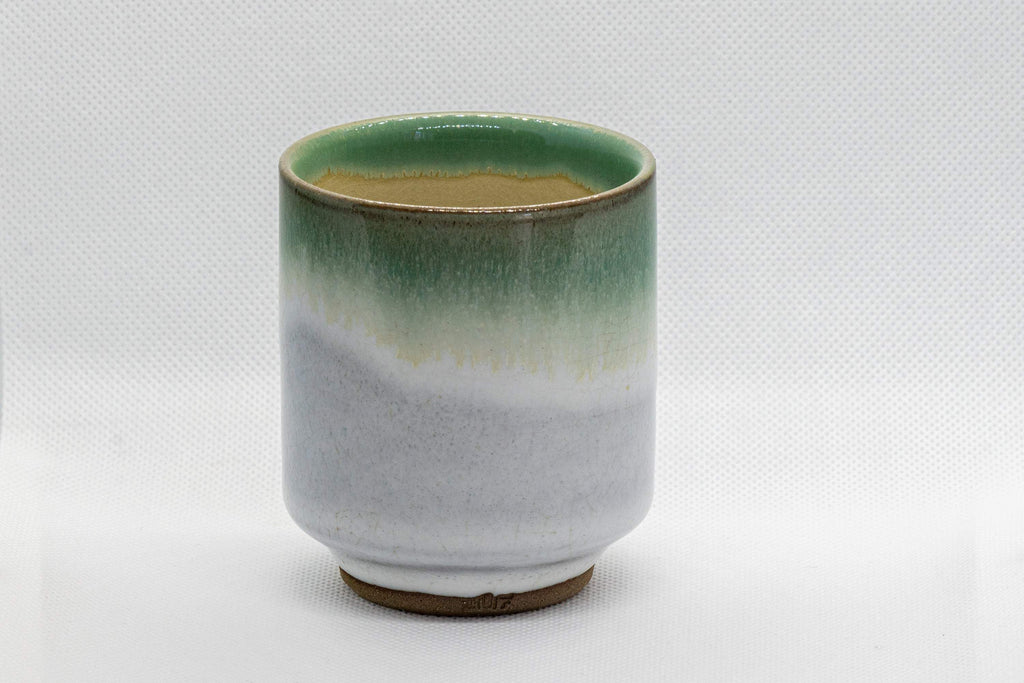 Japanese Teacup - Agano-yaki - Green Tsutsu-gata Yunomi - 180ml