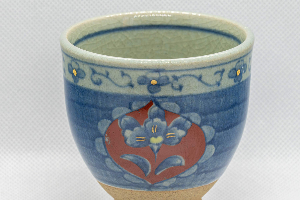 Japanese Teacup - 清秀  Kiyohide Kiln Floral Arita-yaki Yunomi - 190ml