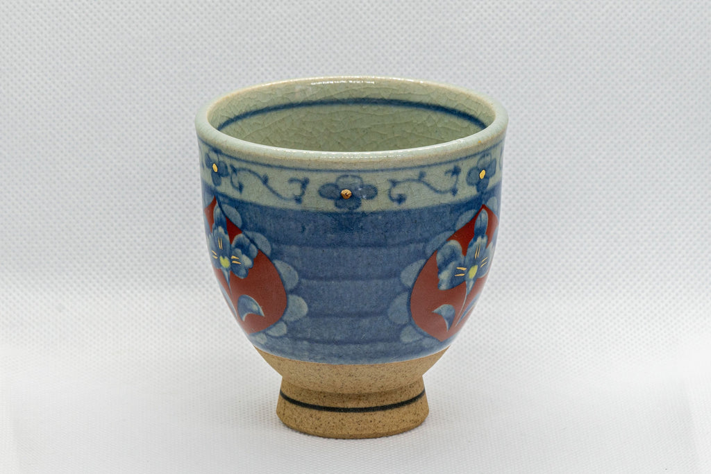 Japanese Teacup - 清秀  Kiyohide Kiln Floral Arita-yaki Yunomi - 190ml