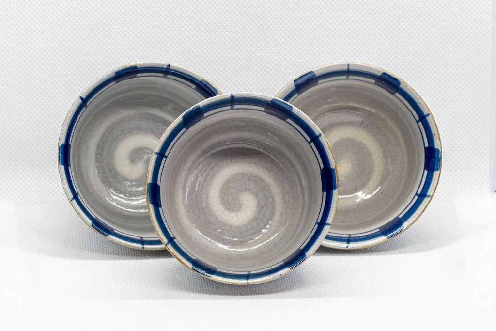 Japanese Teacups - Set of 3 Stoneware Senchawan - 100ml
