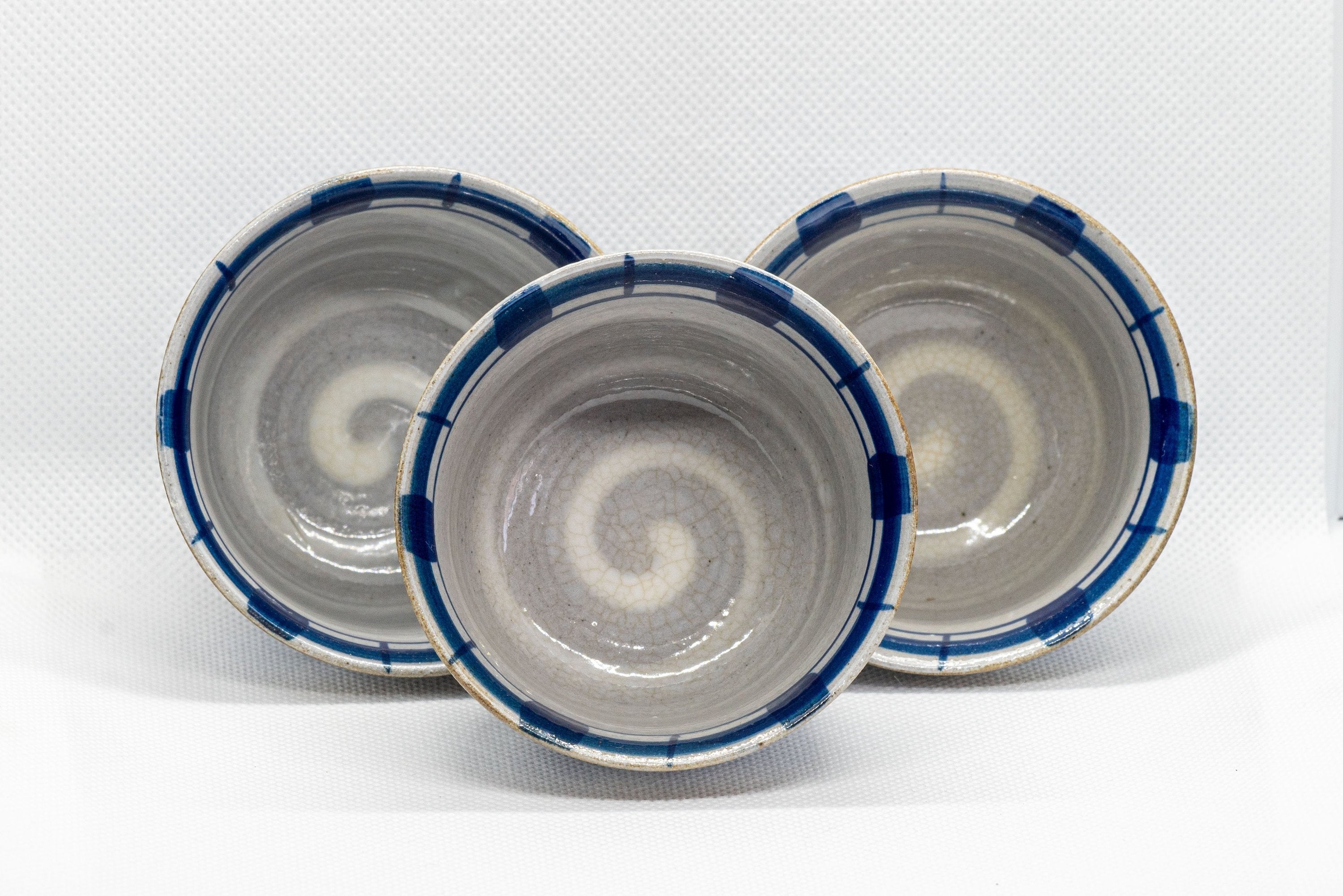 Japanese Teacups - Set of 3 Stoneware Senchawan - 100ml