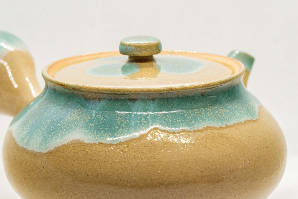 Japanese Kyusu - Turquoise Agano-yaki Do-ake Teapot - 360ml