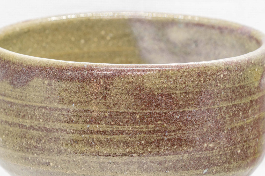 Japanese Matcha Bowl - Olive Green Hantsutsu-gata Chawan - 450ml