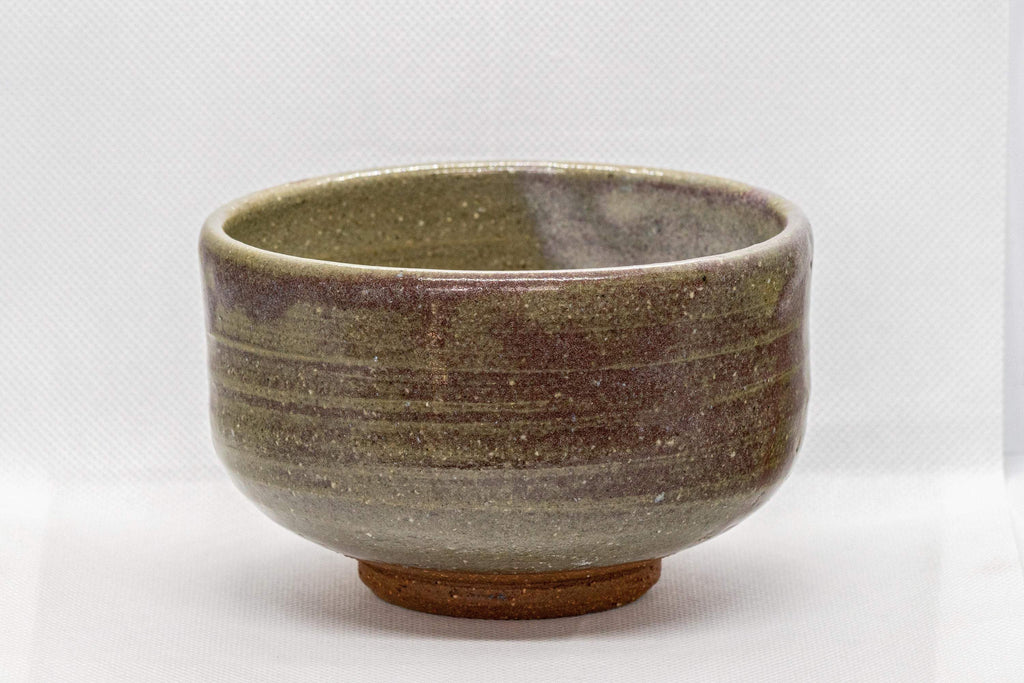 Japanese Matcha Bowl - Olive Green Hantsutsu-gata Chawan - 450ml