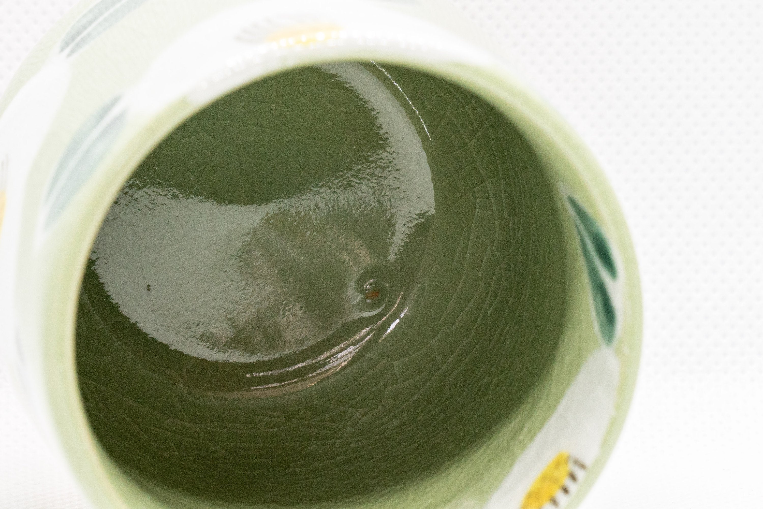 Japanese Teacup - Camellias Glazed Tsutsu-gata Yunomi - 200ml