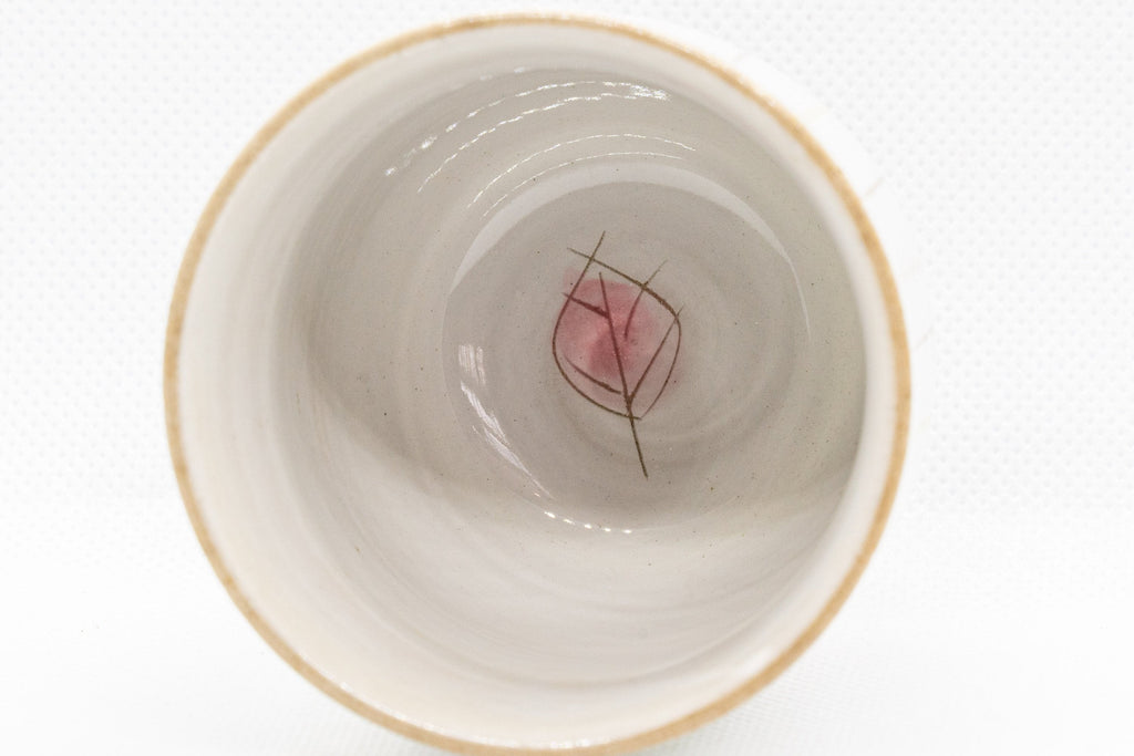 Japanese Teacup - 夭窯 Striped White Yunomi - 150ml