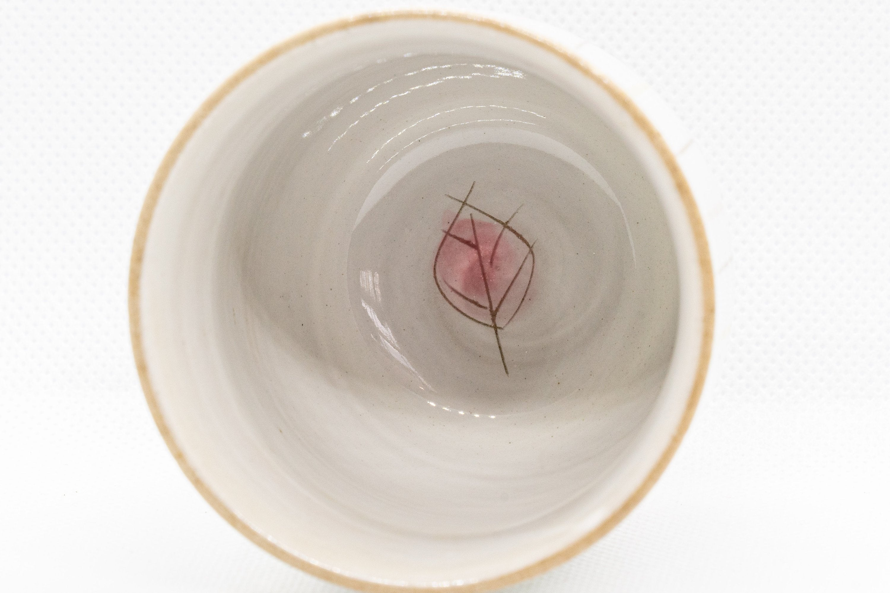 Japanese Teacup - 夭窯 Striped White Yunomi - 150ml