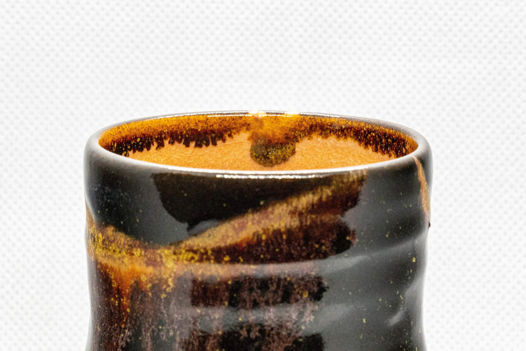 Japanese Teacup - Drip-Glazed Tsutsu-gata Yunomi - 160ml