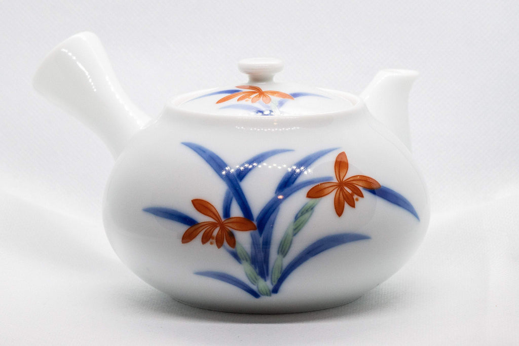 Japanese Kyusu - Large Floral Arita-yaki Ceramic Porcelain Debeso Teapot - 550ml