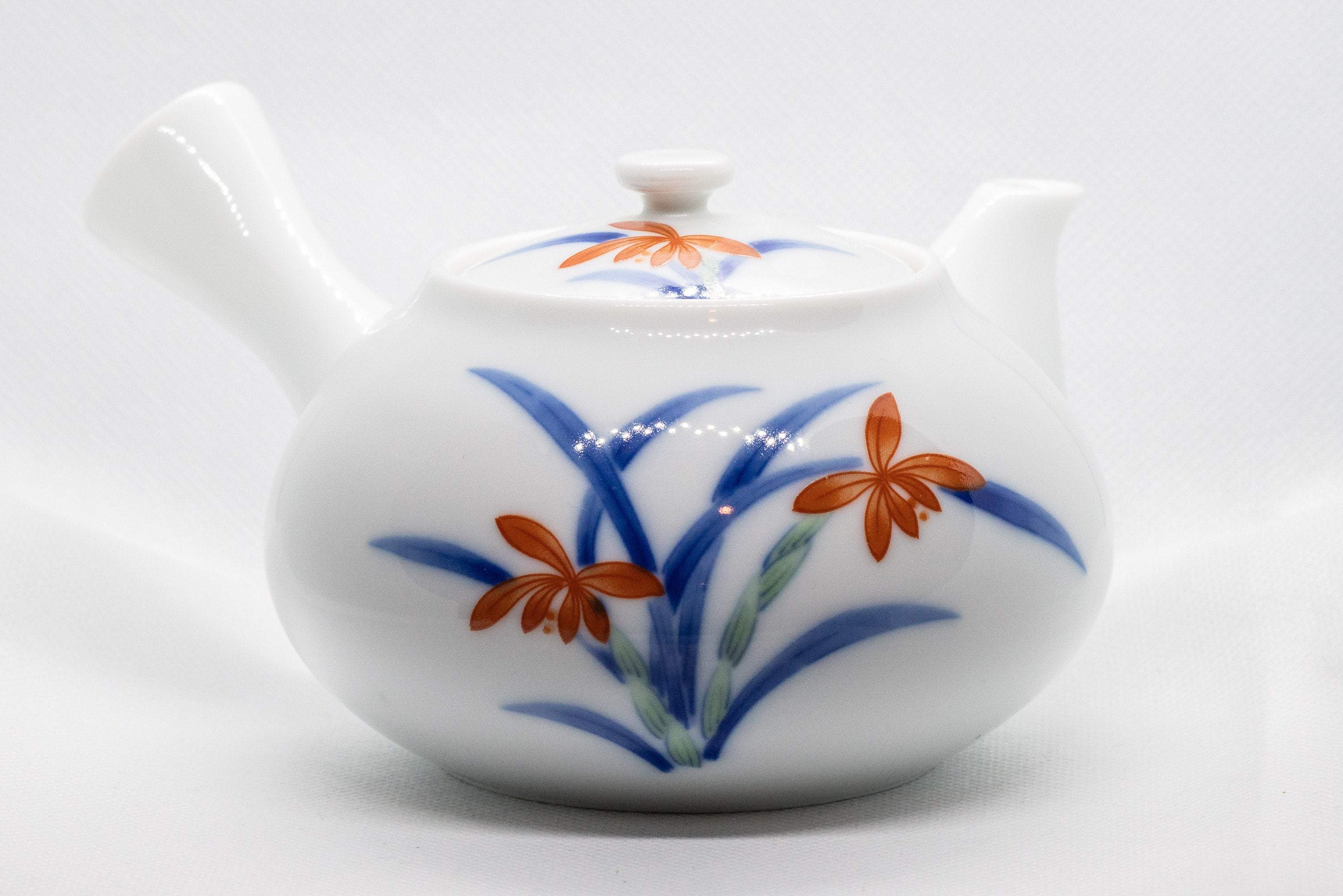 Japanese Kyusu - Large Floral Arita-yaki Ceramic Porcelain Debeso Teapot - 550ml