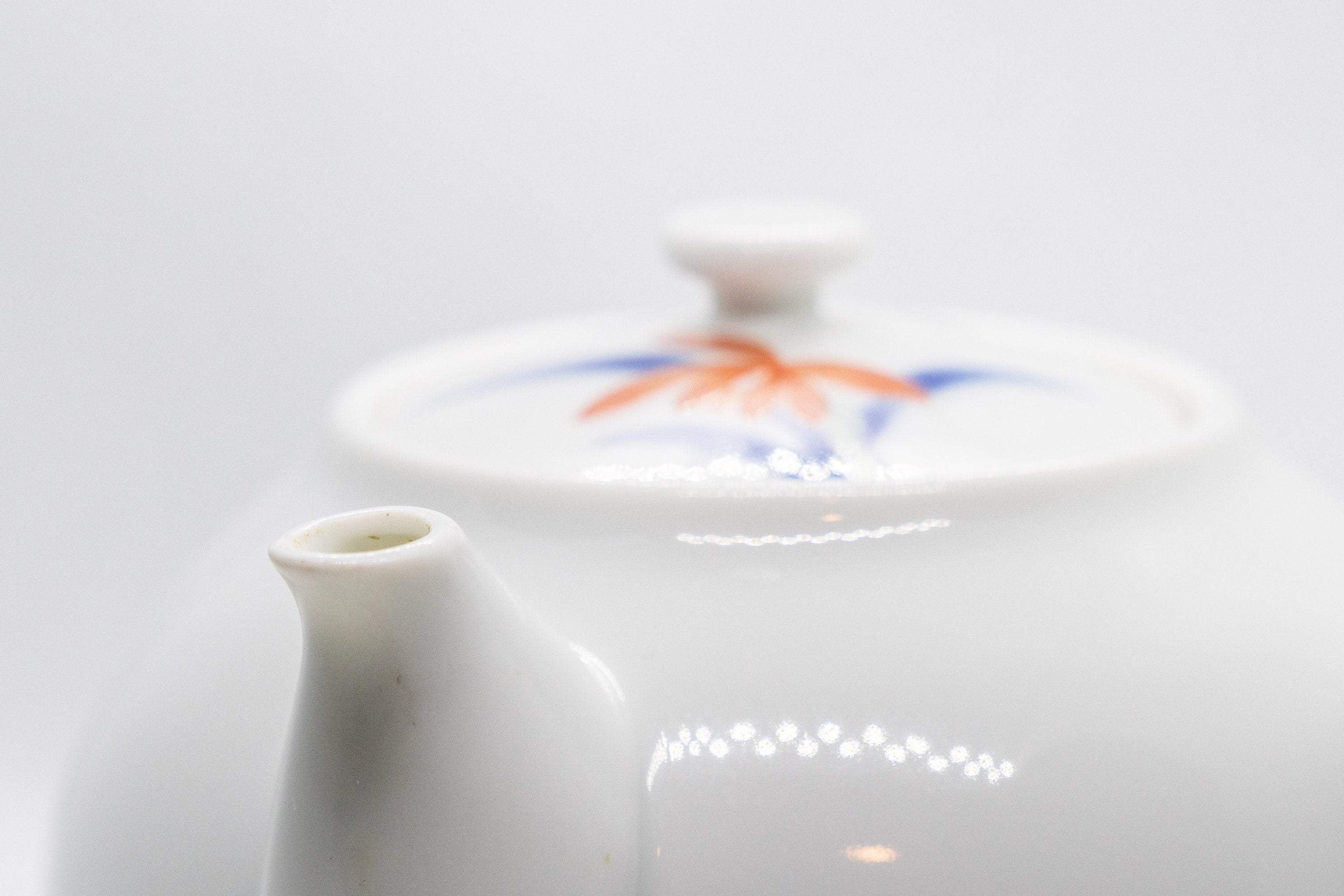 Japanese Kyusu - Large Floral Arita-yaki Ceramic Porcelain Debeso Teapot - 550ml