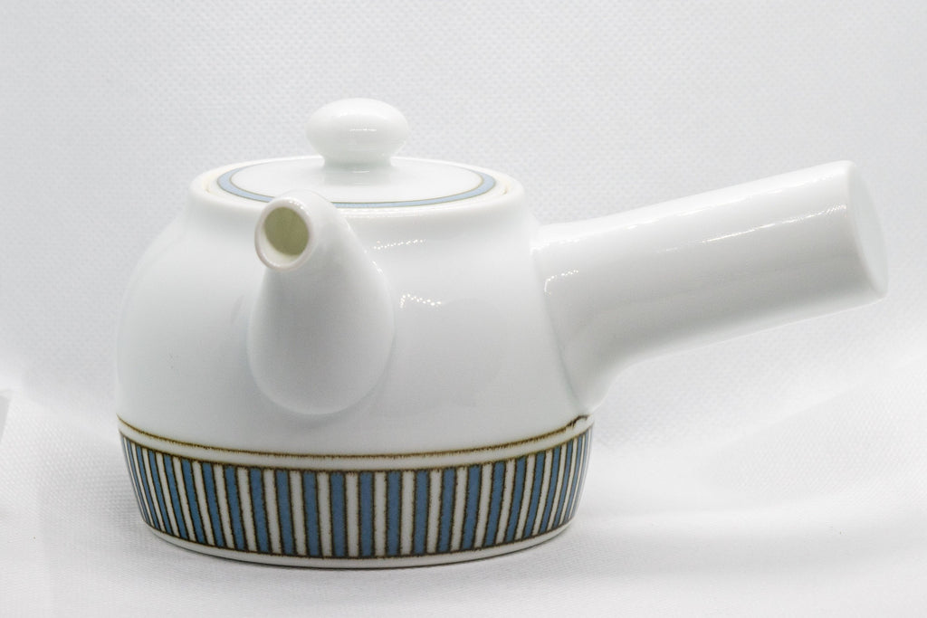 Japanese Kyusu - Porcelain Striped Debeso Teapot - 350ml