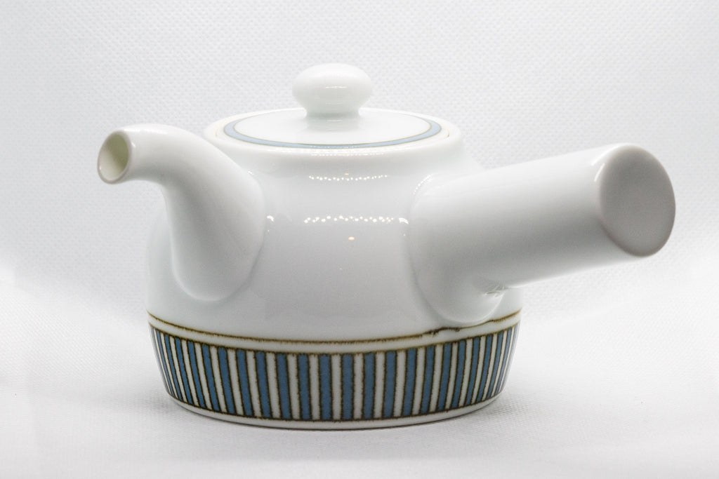 Japanese Kyusu - Porcelain Striped Debeso Teapot - 350ml