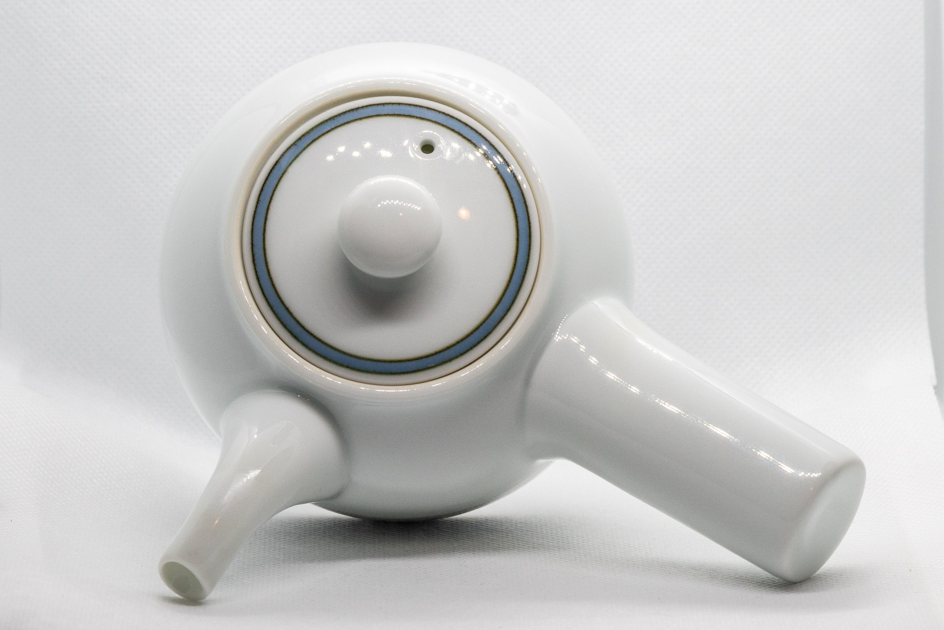 Japanese Kyusu - Porcelain Striped Debeso Teapot - 350ml